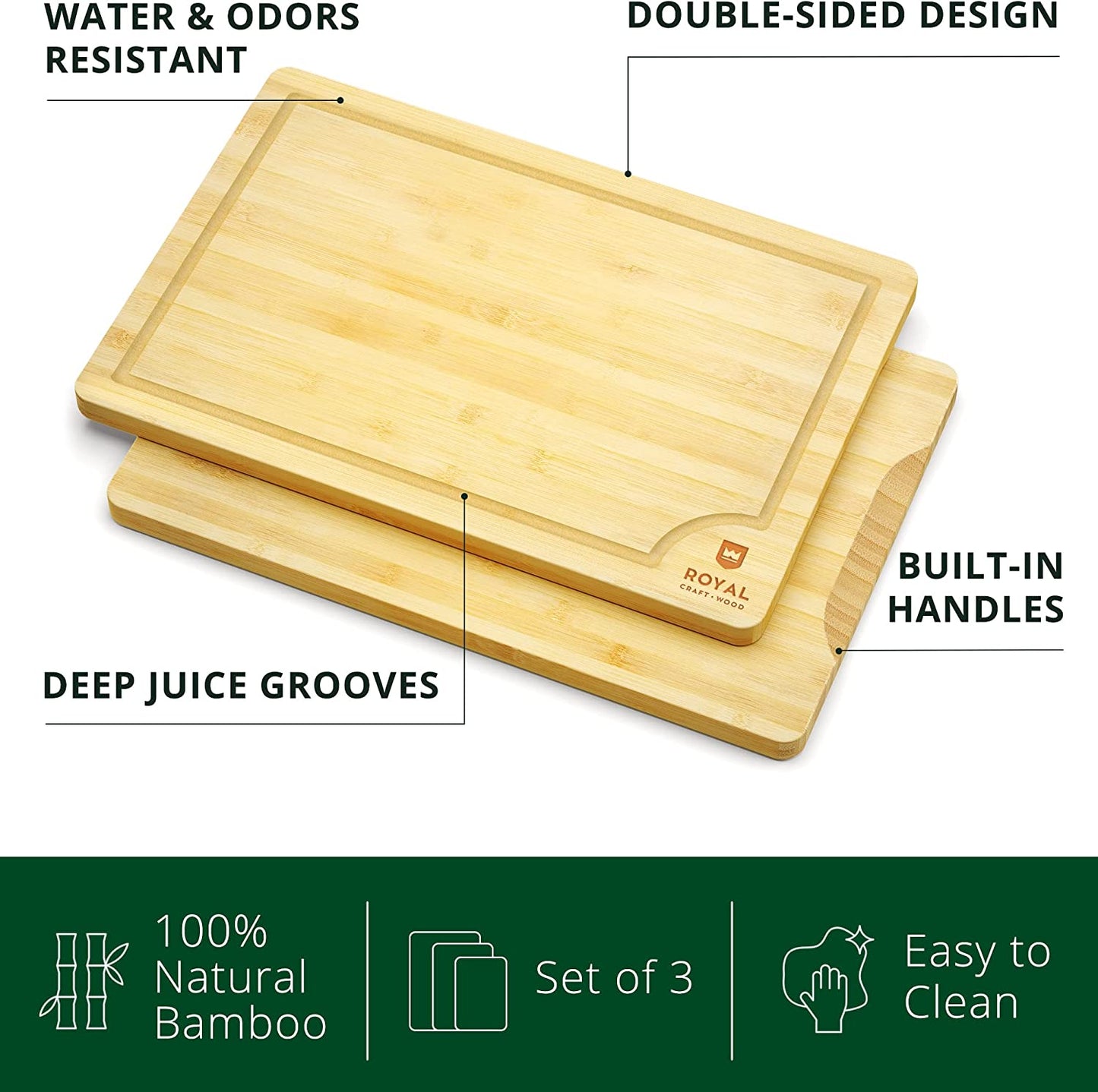 3 Set Royal Bamboo Cutting Board