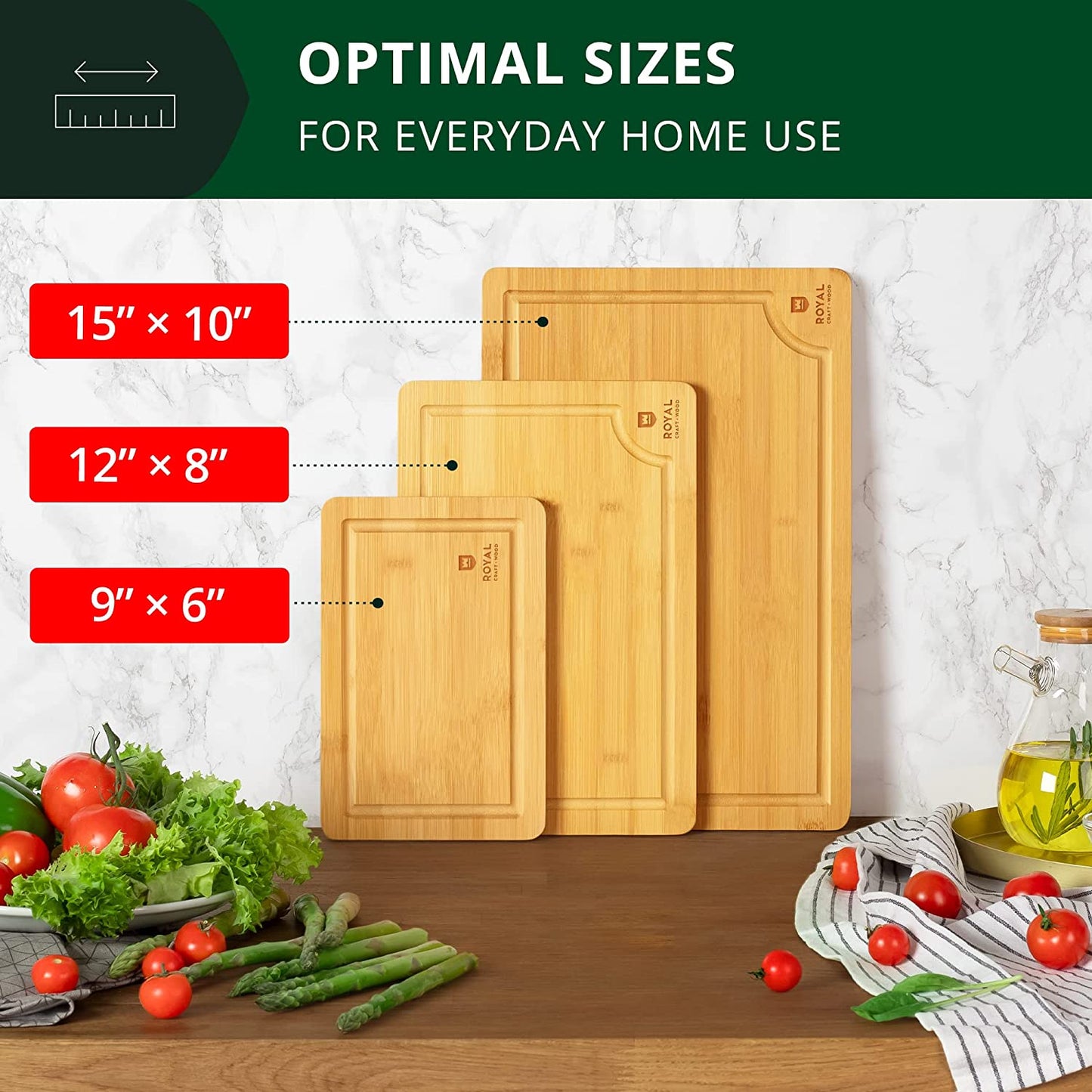 3 Set Royal Bamboo Cutting Board