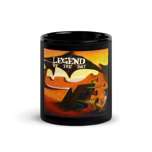 Legend of The Bat Black Glossy Mug