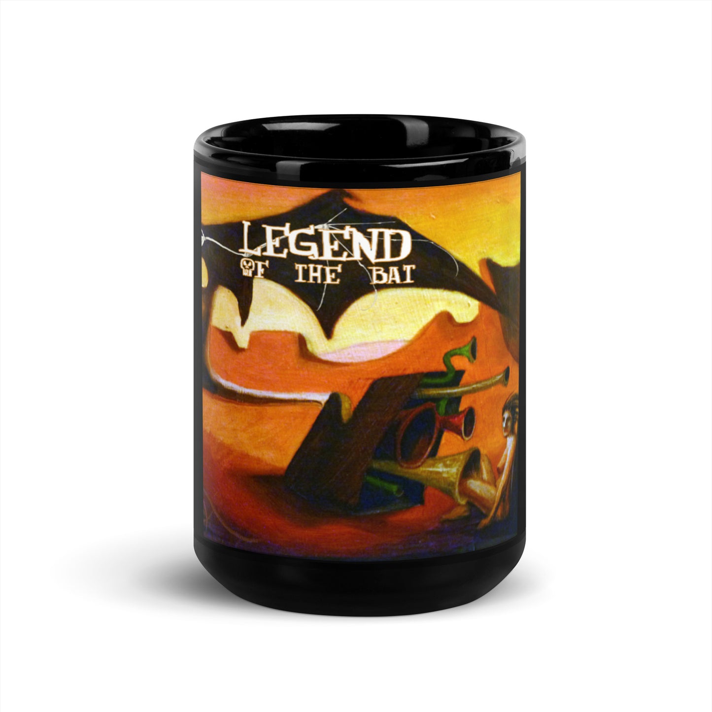 Legend of The Bat Black Glossy Mug